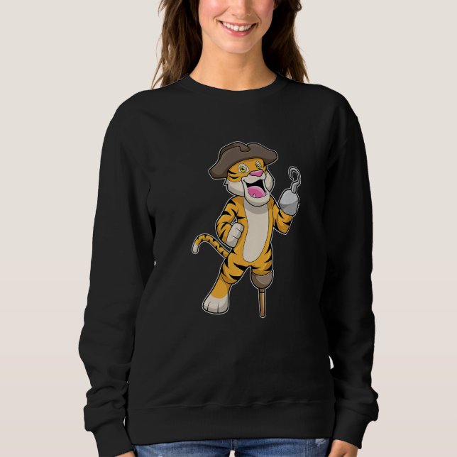Sweatshirt Tiger Pirate Hook hand Wooden leg Premium (Devant)