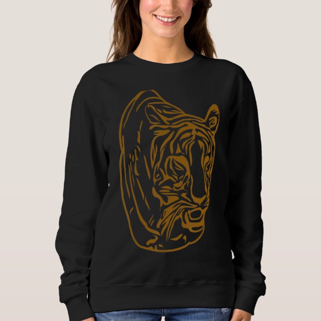 Sweatshirt Tiger Tête Face Gros Chats Imprimer Predator Motif (Devant)