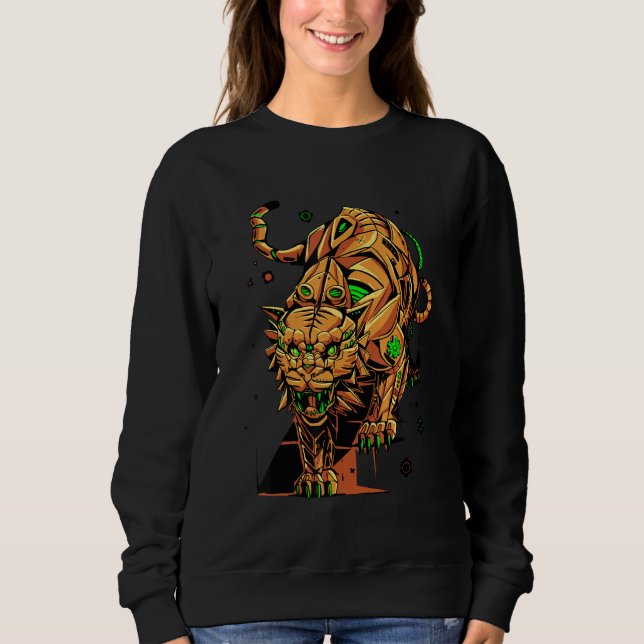 Sweatshirt tigre à vapeur steampunk (Devant)