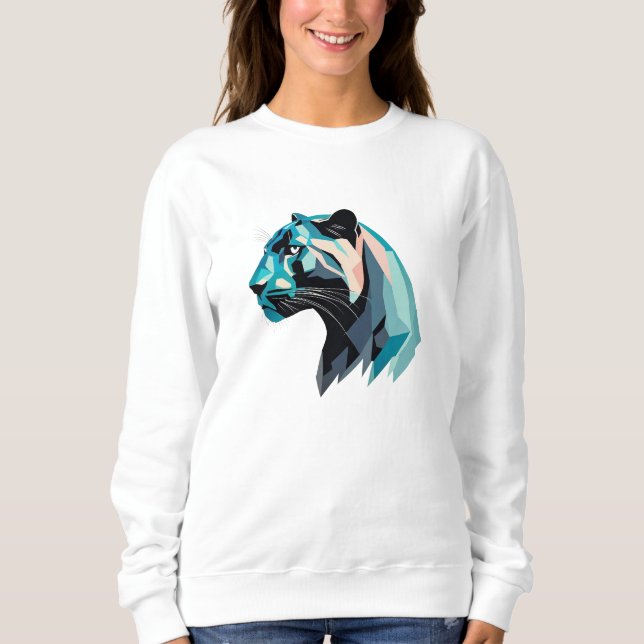 Sweatshirt Tigre avec design Lowpoly (Devant)