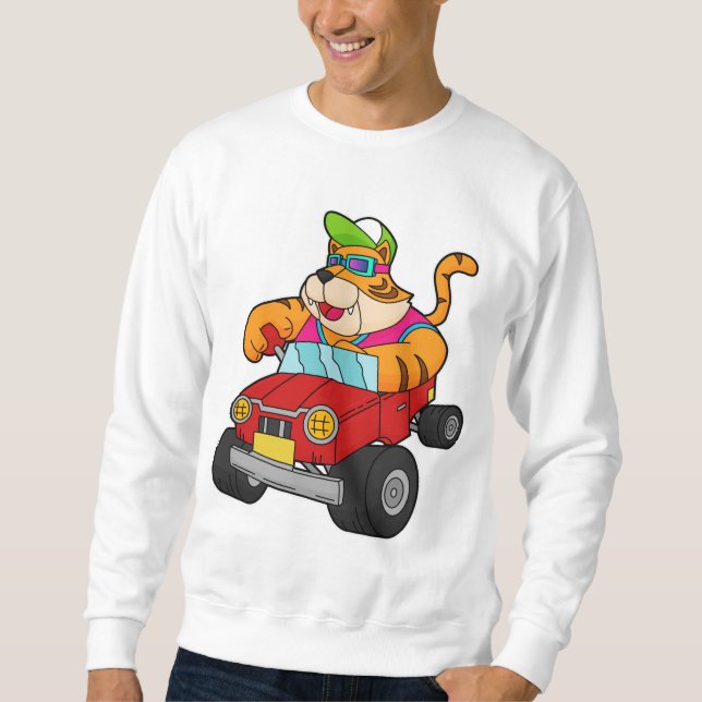 Sweatshirt Tigre avec voiture (Devant)