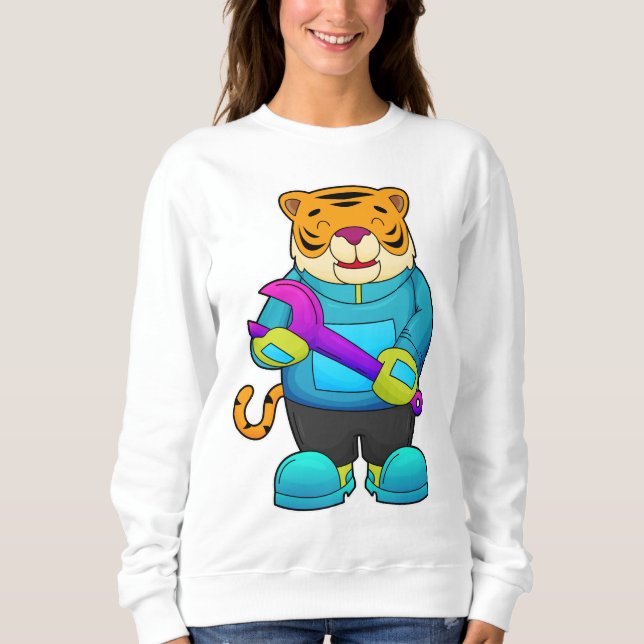 Sweatshirt Tigre comme mécanique avec clé (Devant)