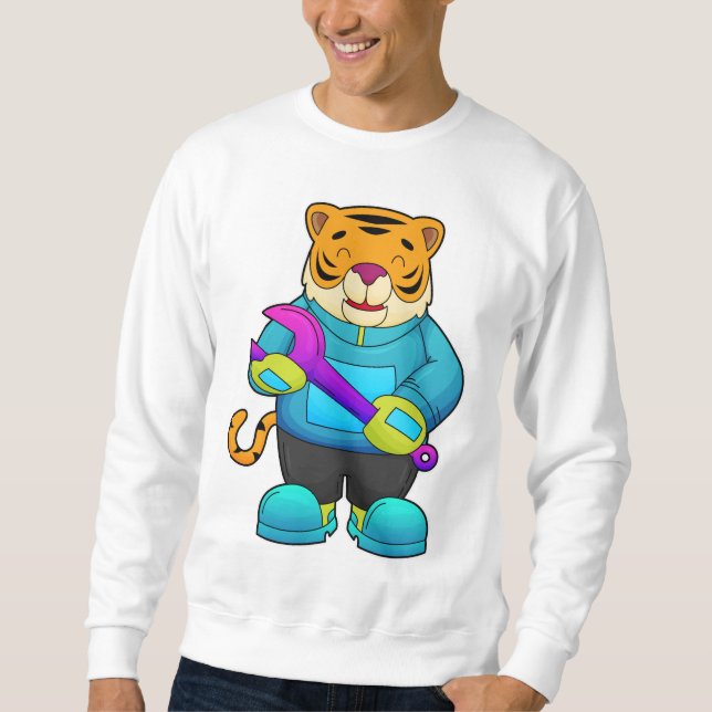 Sweatshirt Tigre comme mécanique avec clé (Devant)