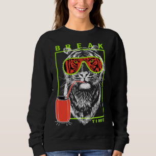 Sweatshirt Tigre Cool Sauvage En Pause Porte des Lunettes de