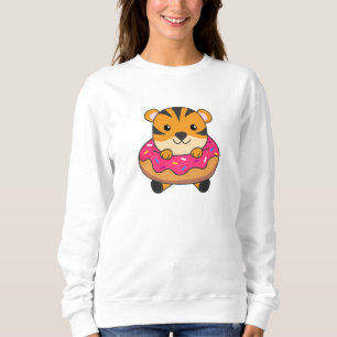 Sweatshirt Tigre En Donut Mets Animaux Pour Enfants En Donuts