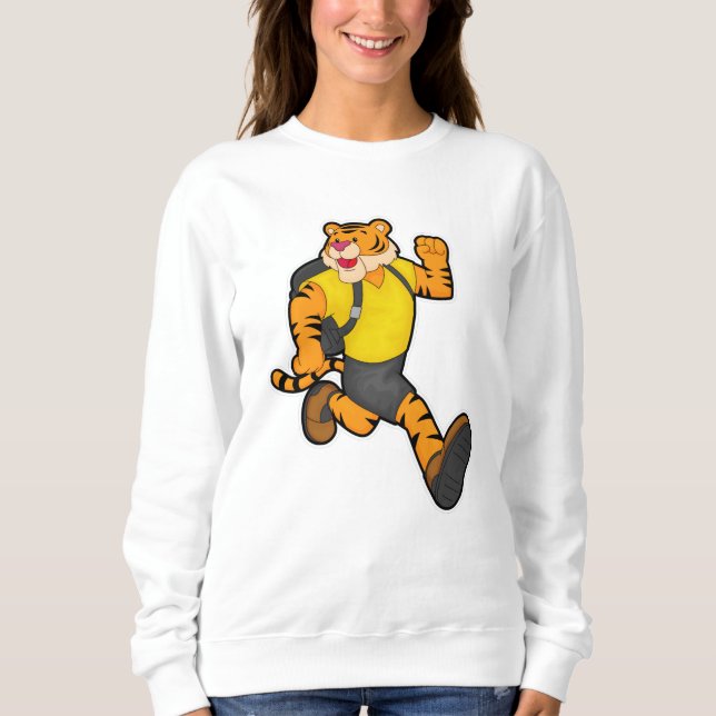 Sweatshirt Tigre en marche avec sac à dos (Devant)