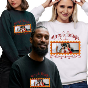 Sweatshirt Timbre de Noël avec photo de famille personnalisée