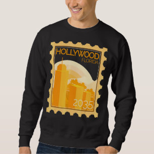 Sweatshirt Timbre De Postage Avec Coucher De Soleil À Hollywo