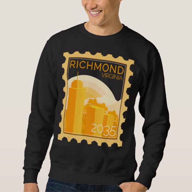 Sweatshirt Timbre Postal Avec Coucher De Soleil À Richmond (Devant)