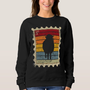 Sweatshirt Timbre-Poste Avec Un Mouton De Coucher De Soleil