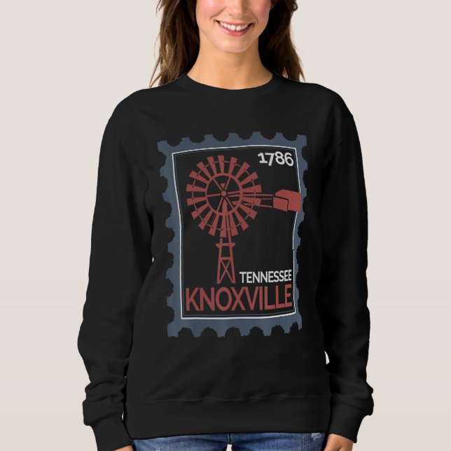 Sweatshirt Timbre-poste avec une ancienne éolienne à Knoxvill (Devant)