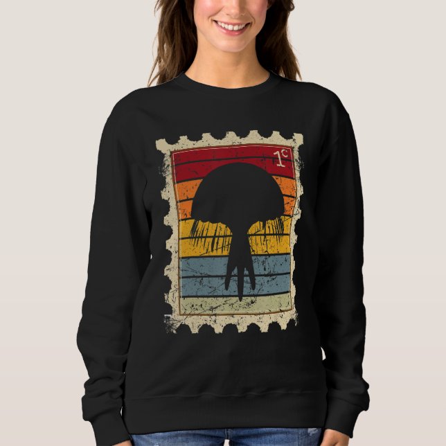 Sweatshirt Timbre-poste avec une méduse de coucher de soleil (Devant)