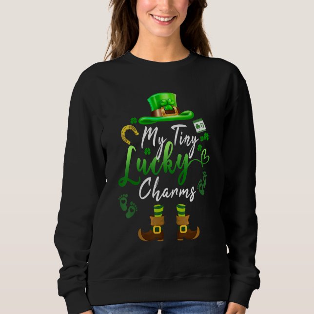 Sweatshirt Tiny Lucky Charms Shamrock Irish Mom St patricks d (Devant)