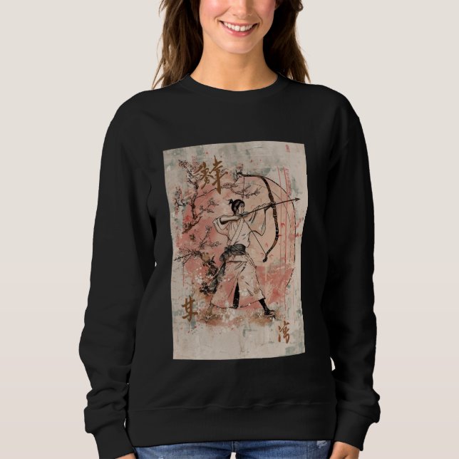 Sweatshirt Tir à l'arc traditionnel japonais Kyudo Art Cherry (Devant)