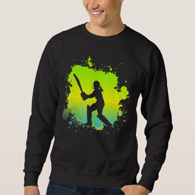 Sweatshirt Tirage de batterie de cricket pour filles rétro de (Devant)