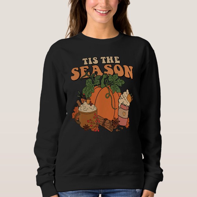 Sweatshirt Tis The Season Autumn Fall Retro Thanksgiving Pump (Devant)