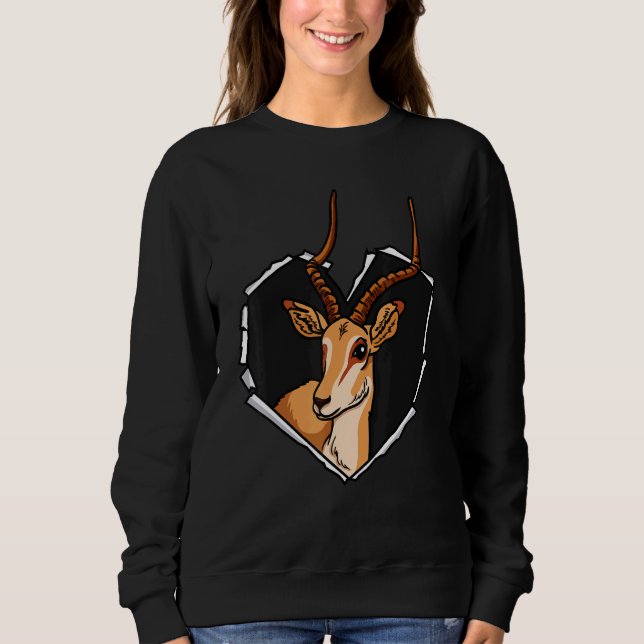 Sweatshirt Tissu déchiré Antelope Face Torn Trou Coeur Antelo (Devant)
