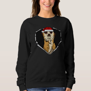 Sweatshirt Tissu déchiré Meerkat Visage avec le Casquette de