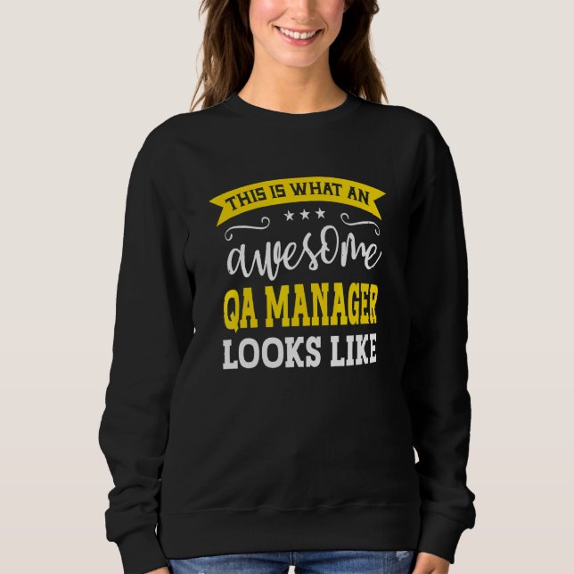 Sweatshirt Titre de poste de responsable QA Employé drôle Tra (Devant)