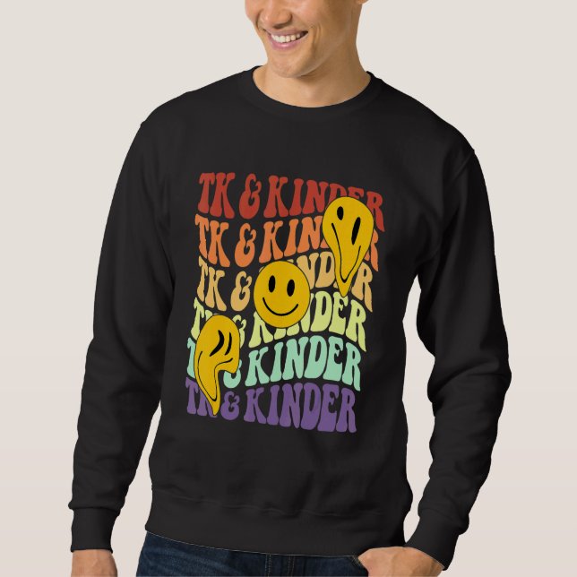 Sweatshirt TK and Kinder retro smile face Back To School kind (Devant)