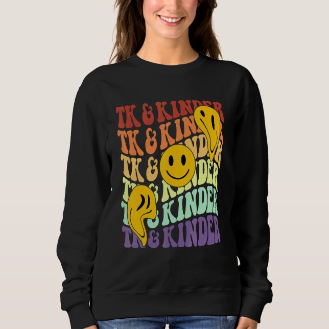 Sweatshirt TK and Kinder retro smile face Back To School kind (Devant)