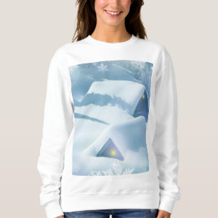 Sweatshirt Toit enneigé dans une forêt