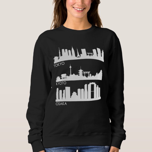 Sweatshirt Tokyo Osaka Kyoto Japan Cities Skyline (Devant)