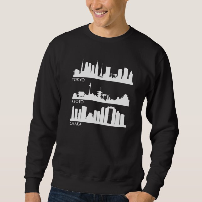 Sweatshirt Tokyo Osaka Kyoto Japan Cities Skyline (Devant)