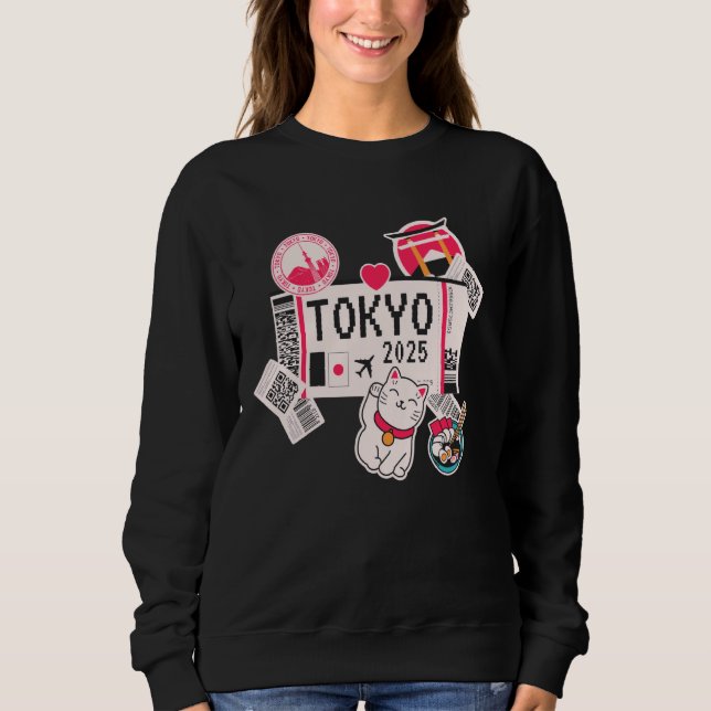 Sweatshirt Tokyo Urlaub Flugticket Tokyo 2025 (Devant)