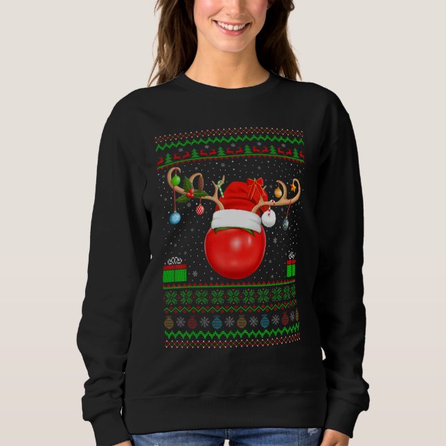 Sweatshirt Tomates Noël Éclairage Père Noël Ugly Tomate Chris (Devant)