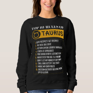 Sweatshirt Top 10 Règles De Taurus Zodiac Signal Horoscope Na