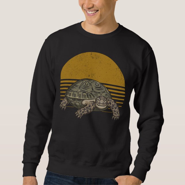 Sweatshirt Tortoise vintage Tortoise Retro Turtle (Devant)