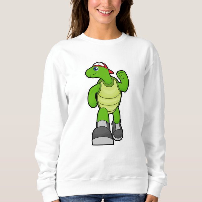 Sweatshirt Tortue à courir avec Casquette (Devant)
