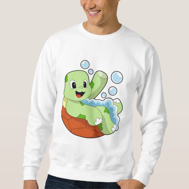 Sweatshirt Tortue à la baignade avec mousse (Devant)