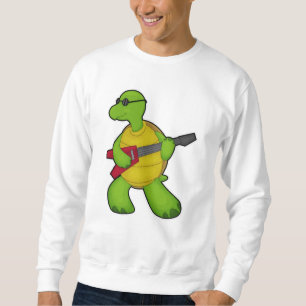 Sweatshirt Tortue à la musique avec guitare et lunettes de so