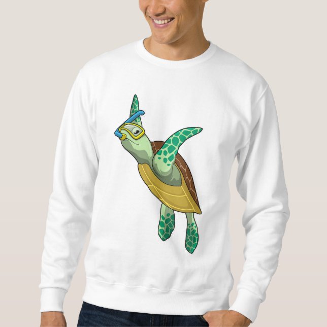 Sweatshirt Tortue à la plongée avec tuba (Devant)