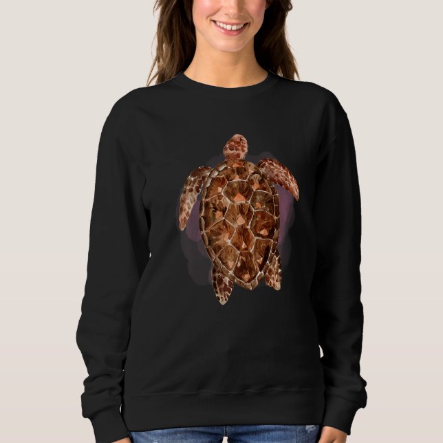 Sweatshirt Tortue Aquarelle Créatures Profondes de l'Océan et (Devant)