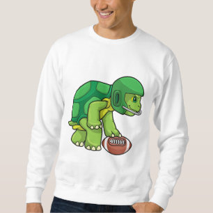 Sweatshirt Tortue au sport avec ballon et casque de football