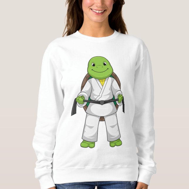 Sweatshirt Tortue aux arts martiaux avec ceinture noire (Devant)