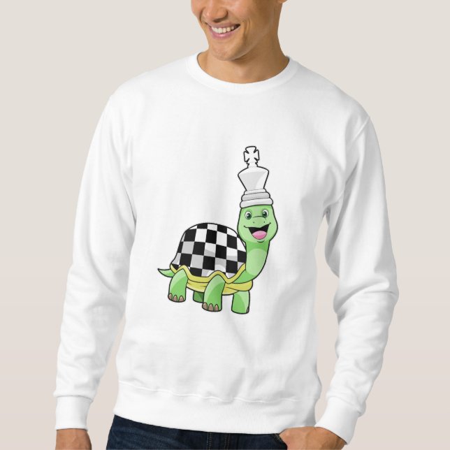 Sweatshirt Tortue aux échecs avec jeu d'échecs & King (Devant)