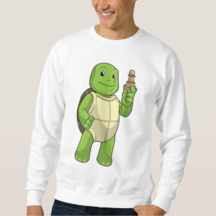 Sweatshirt Tortue aux échecs avec pièce d'échecs Pion