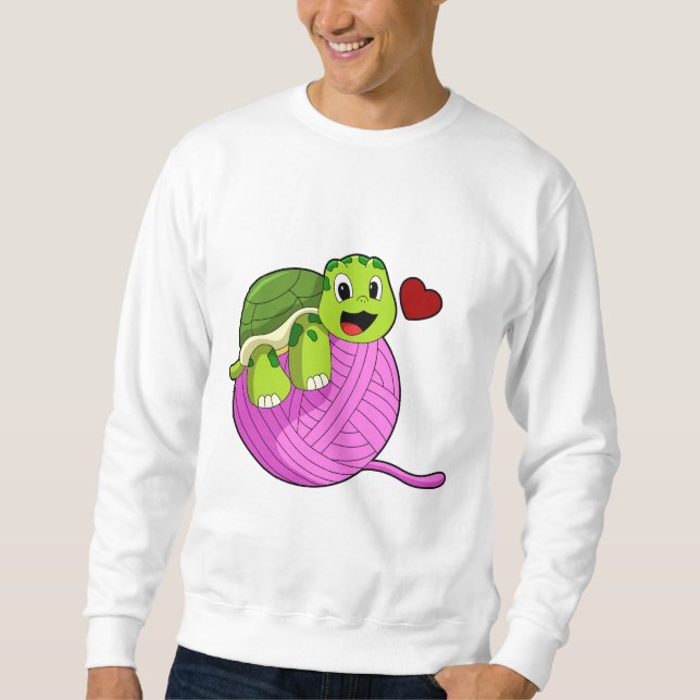 Sweatshirt Tortue avec balle de laine (Devant)