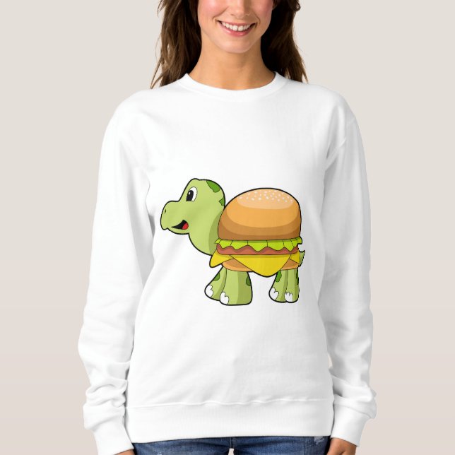 Sweatshirt Tortue avec coquille comme Burger.PNG (Devant)