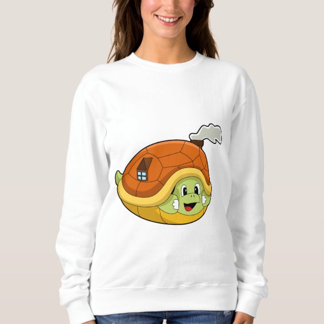 Sweatshirt Tortue avec coquille comme maison (Devant)