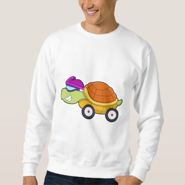 Sweatshirt Tortue avec coquille comme voiture (Devant)