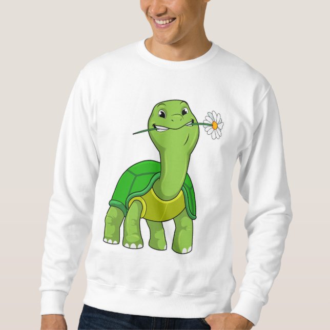 Sweatshirt Tortue avec marguerite à fleurs (Devant)