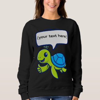 Sweatshirt Tortue caricaturale mignonne avec bulle vocale