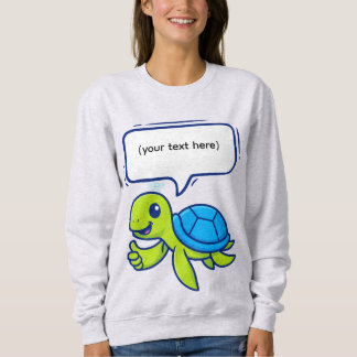 Sweatshirt Tortue caricaturale mignonne avec bulle vocale