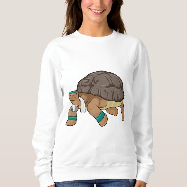 Sweatshirt Tortue comme coureur avec serviette (Devant)