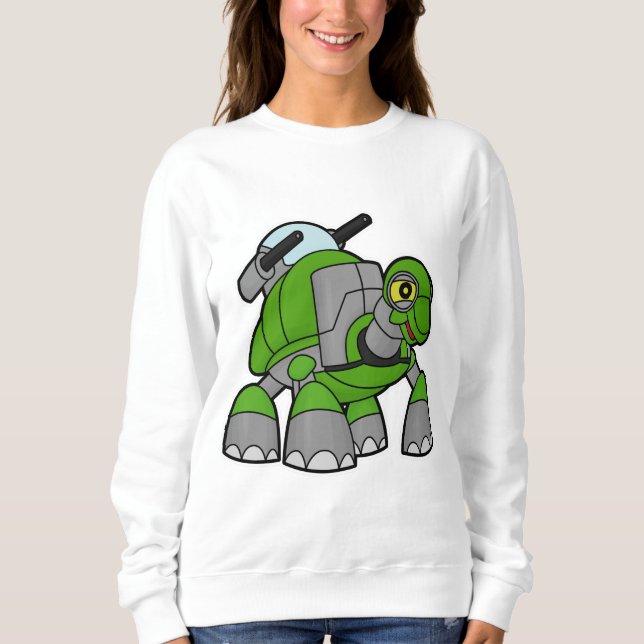 Sweatshirt Tortue comme robot avec canons (Devant)